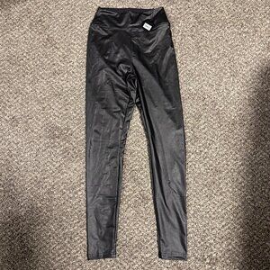 NWT Aerie Faux Leather Leggings Real Luxe High Rise Black M Vegan Leather